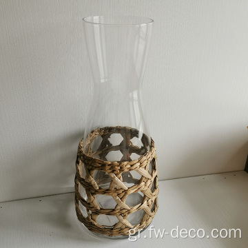 Seagrass Sleeve Glass Jug Grass Wrapped Glassware